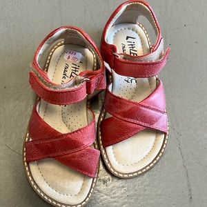 Red leather unisex sandals unworn!
